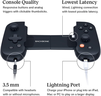 BACKBONE One Mobile Gaming Controller for iPhone [PlayStation Edition] - Enhance Your Gaming Experience on iPhone - Play Xbox, PlayStation, Call of Duty, Roblox, Minecraft, Genshin Impact & More