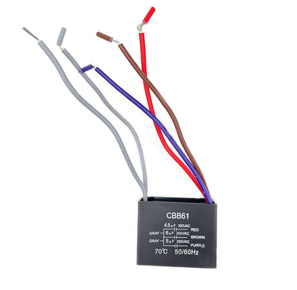 Condensador de ventilador de techo CBB61 4.5uf + 6uf + 5uf 5 alambres 250V