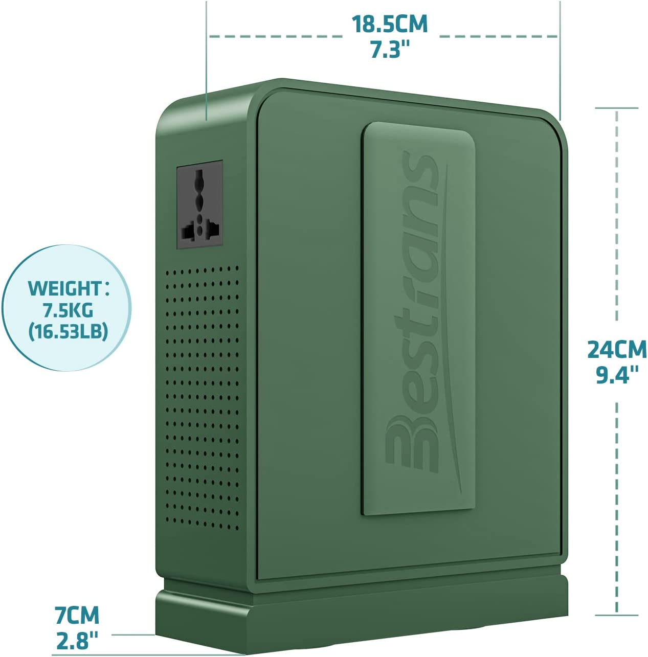 BESTRANS Convertidor de voltaje de 1500 W de 110 V a 220 V, convertidor de transformador de potencia con 2 salidas para uso de electrodomésticos de Asia Europa de 220 V en EE. UU