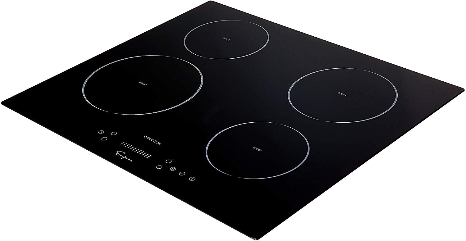Empava 24" Electric Induction Cooktop with 4 Booster Burners Smooth Surface Black Tempered Glass EMPV-IDC24