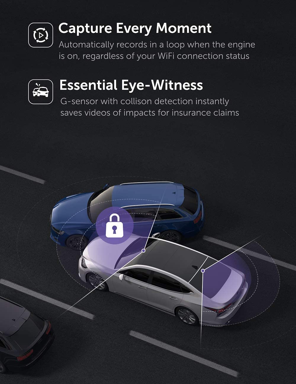 Dual Dash cam | VAVA Dual 1920x1080P FHD | Front and Rear dash camera | 2560x1440P Single Front| for cars with Wi-Fi | Night Vision | Parking Mode | G-sensor | WDR | Loop recording| Support 128GB Max