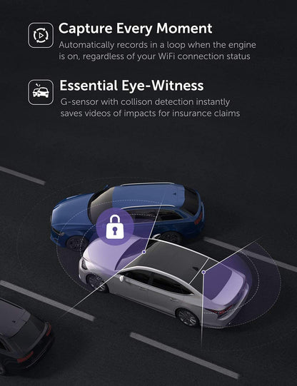 Dual Dash cam | VAVA Dual 1920x1080P FHD | Front and Rear dash camera | 2560x1440P Single Front| for cars with Wi-Fi | Night Vision | Parking Mode | G-sensor | WDR | Loop recording| Support 128GB Max