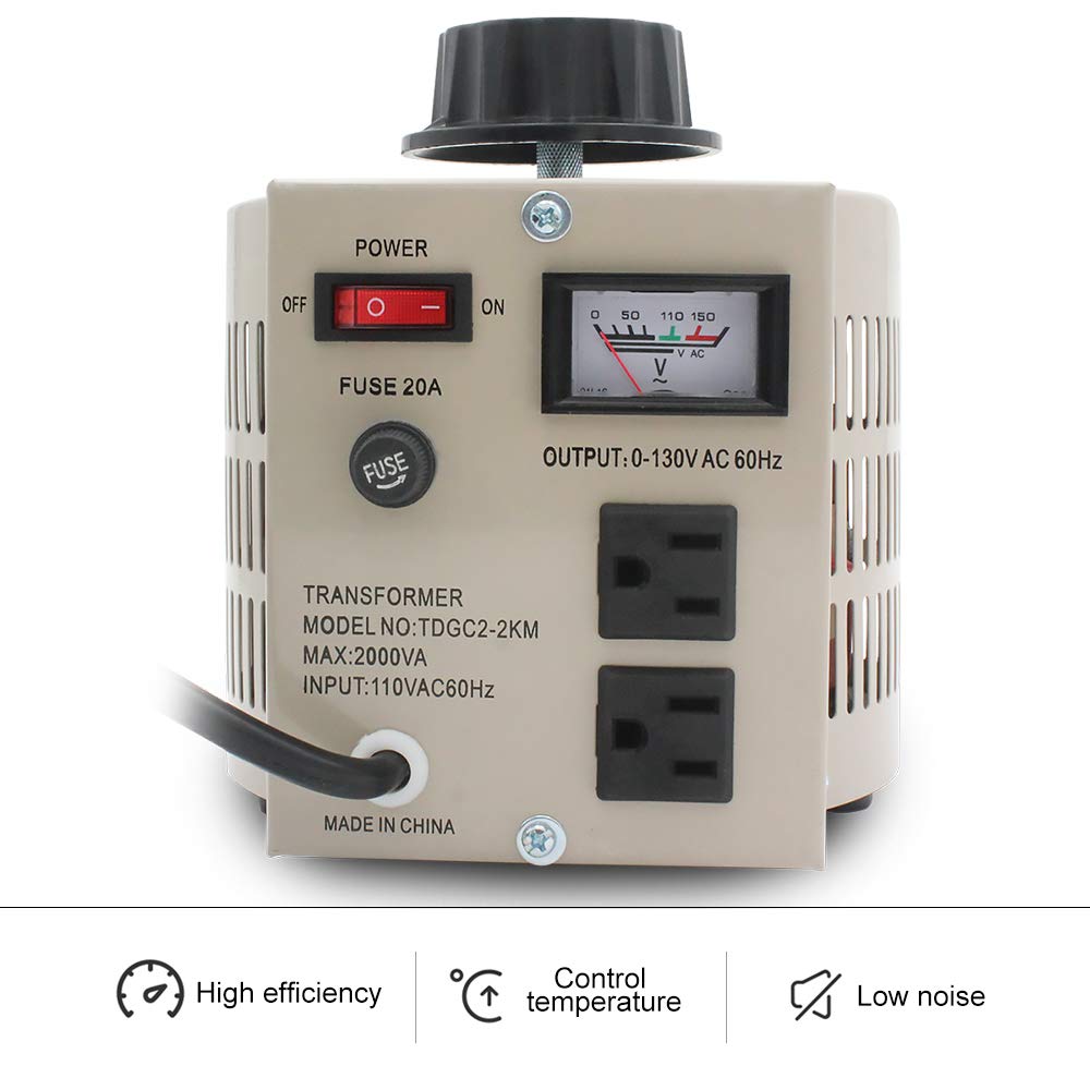Regulador de voltaje variable del transformador variable, salida 0-130 V, entrada de 110 V-120 V