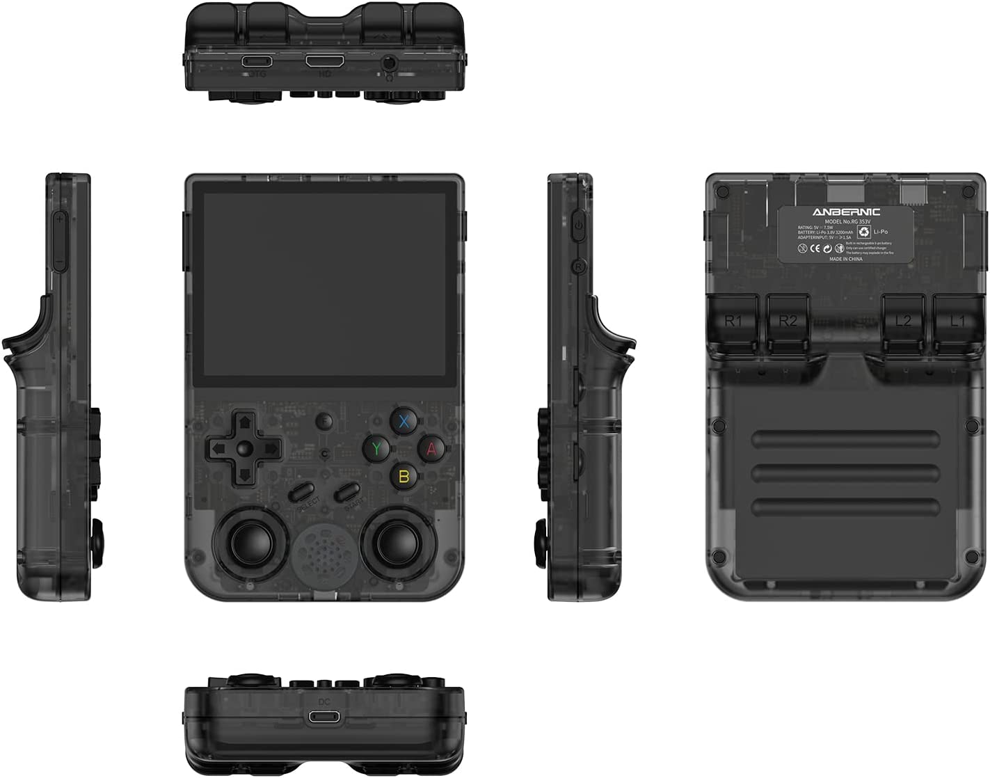 RG353V - Consola de juegos portátil de 3.5" visualización IPS de 640x480 CPU de alta resolución RK3566 Quad-Core OS Android 11 Linux 2G/64G+16G