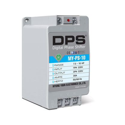 Convertidor monofásico a 3 fases, modelo MY-PS-10, adecuado para motor 3 fases de 7.5 HP (5.5 Kw) 23 amperios 200-240 V, DPS debe ser utilizado solo para un motor, entrada/salida 200 V-240 V, tipo digital