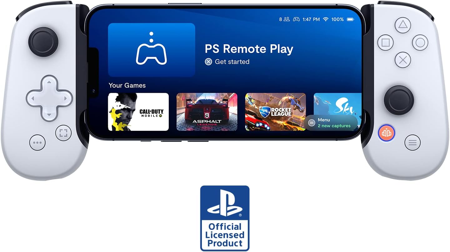 BACKBONE One Mobile Gaming Controller for iPhone [PlayStation Edition] - Enhance Your Gaming Experience on iPhone - Play Xbox, PlayStation, Call of Duty, Roblox, Minecraft, Genshin Impact & More