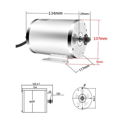 BLDC - Kit de motor sin escobillas de 72 V 3000 W con 24 controladores Mosfet 50 A y pedal del acelerador para scooter eléctrico, motor de bicicleta, motocicleta