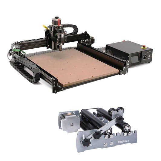 FoxAlien 4040-XE CNC R57 Router Machine + R57 Y-eje rotatorio para grabado láser
