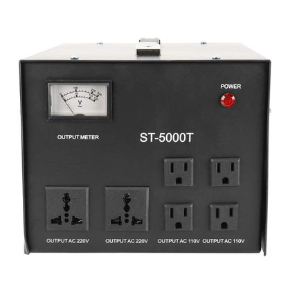 Transformador de voltaje ST-5000 con medidor 5000W Paso arriba/abajo - Transformador regulador de voltaje 110V/220V