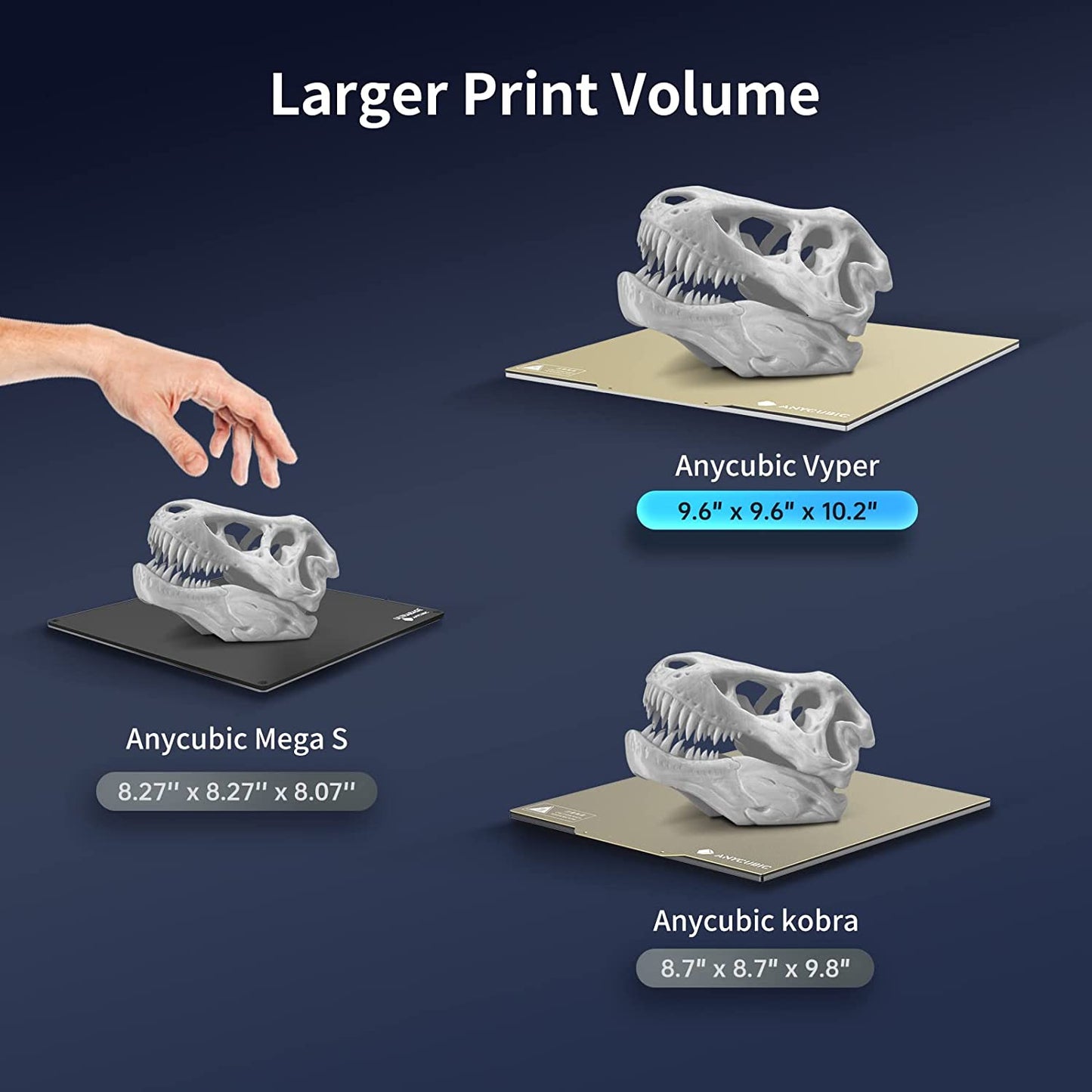 ANYCUBIC Vyper Impresora 3D, actualización de nivelación automática, impresora FDM rápida, diseño de estructura integrada con TMC2209 32 bits de placa base silenciosa, plataforma magnética extraíble, tamaño de impresión de 9.6 x 9.6 x 10.2 pulgadas