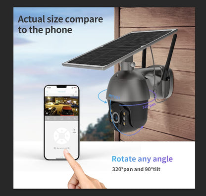 S600 3G/4G LTE Cámara de seguridad celular con energía solar para exteriores, inalámbrica, foco de visión de 360°, visión nocturna de 1080p, conversación de 2 vías, sensor de movimiento PIR, sin WiFi, Soliom