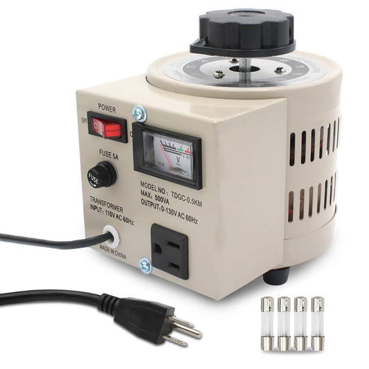 Regulador de voltaje variable del transformador variable, salida 0-130 V, entrada de 110 V-120 V