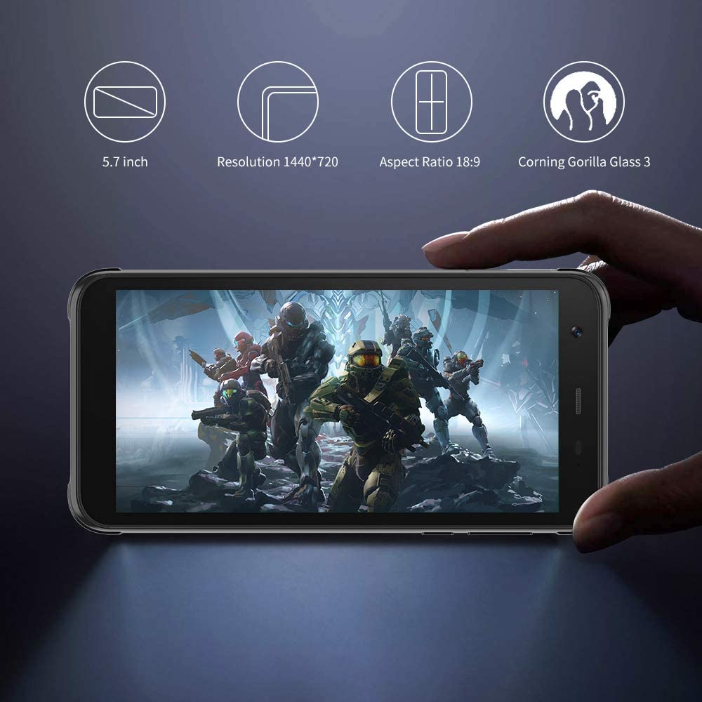Blackview BV6300Pro (2020) Android 10 Celulares resistentes, 16 MP HDR Quad Cámaras traseras, 6 GB + 128 GB IP68/69K Smartphone, 4380 mAh Batería Carga inalámbrica 0.457 in Slim Body 4G - Negro