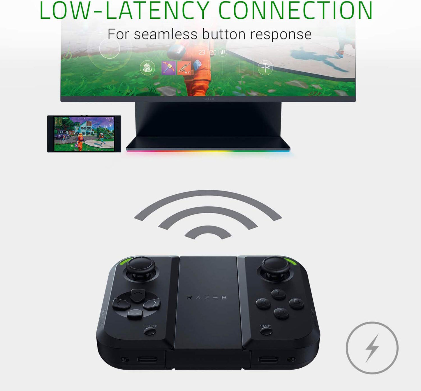 Razer Junglecat Dual-Sided Mobile Game Controller for Android: Modular Design - 100 Hr Battery Life - Bluetooth Low-Latency - Compatible w/ Razer Phone 2, Galaxy Note 9, Galaxy S10+