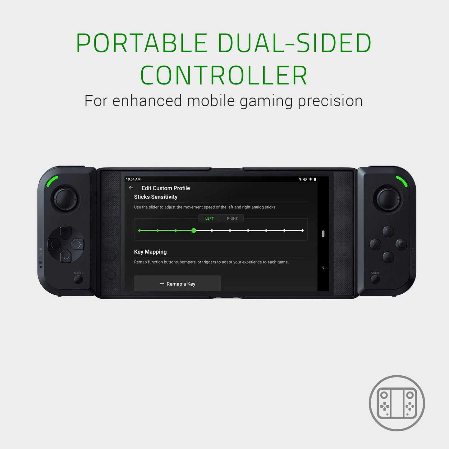 Razer Junglecat Dual-Sided Mobile Game Controller for Android: Modular Design - 100 Hr Battery Life - Bluetooth Low-Latency - Compatible w/ Razer Phone 2, Galaxy Note 9, Galaxy S10+
