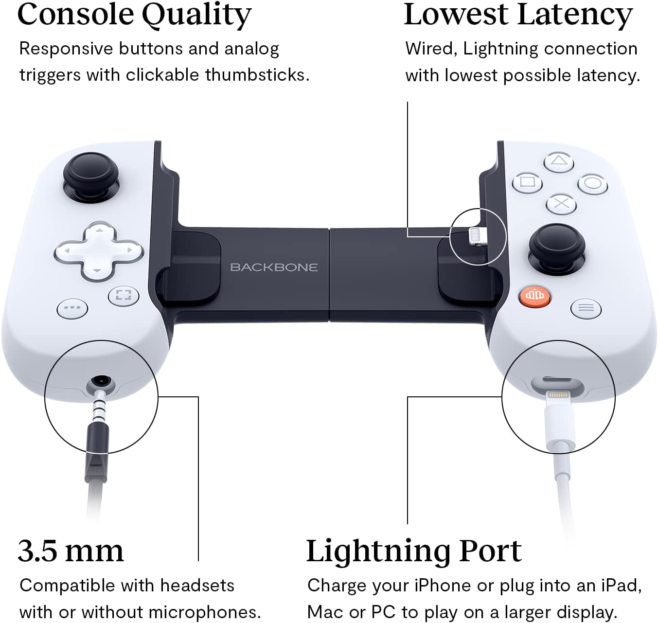 BACKBONE One Mobile Gaming Controller for iPhone [PlayStation Edition] - Enhance Your Gaming Experience on iPhone - Play Xbox, PlayStation, Call of Duty, Roblox, Minecraft, Genshin Impact & More