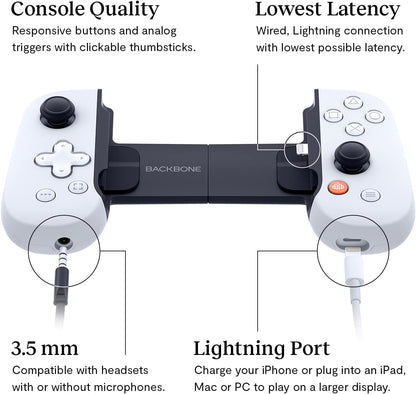 BACKBONE One Mobile Gaming Controller for iPhone [PlayStation Edition] - Enhance Your Gaming Experience on iPhone - Play Xbox, PlayStation, Call of Duty, Roblox, Minecraft, Genshin Impact & More