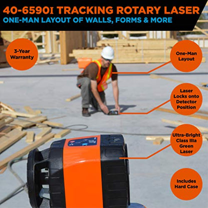 Johnson Level & Tool 40-6590I - Kit de láser giratorio de seguimiento horizontal y vertical