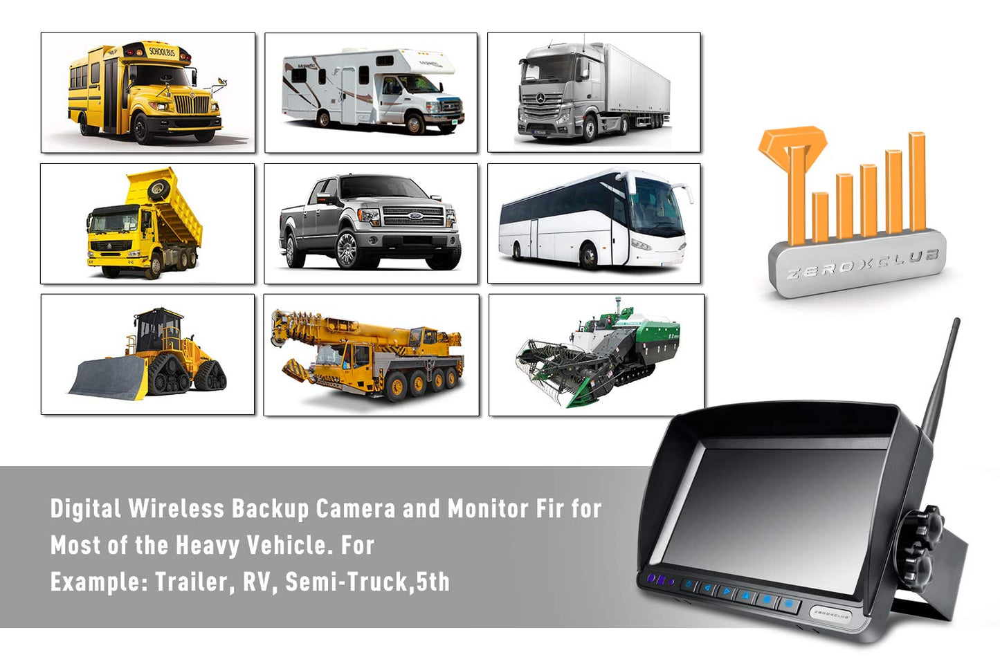 ZEROXCLUB Wireless Rear View Camera Kit