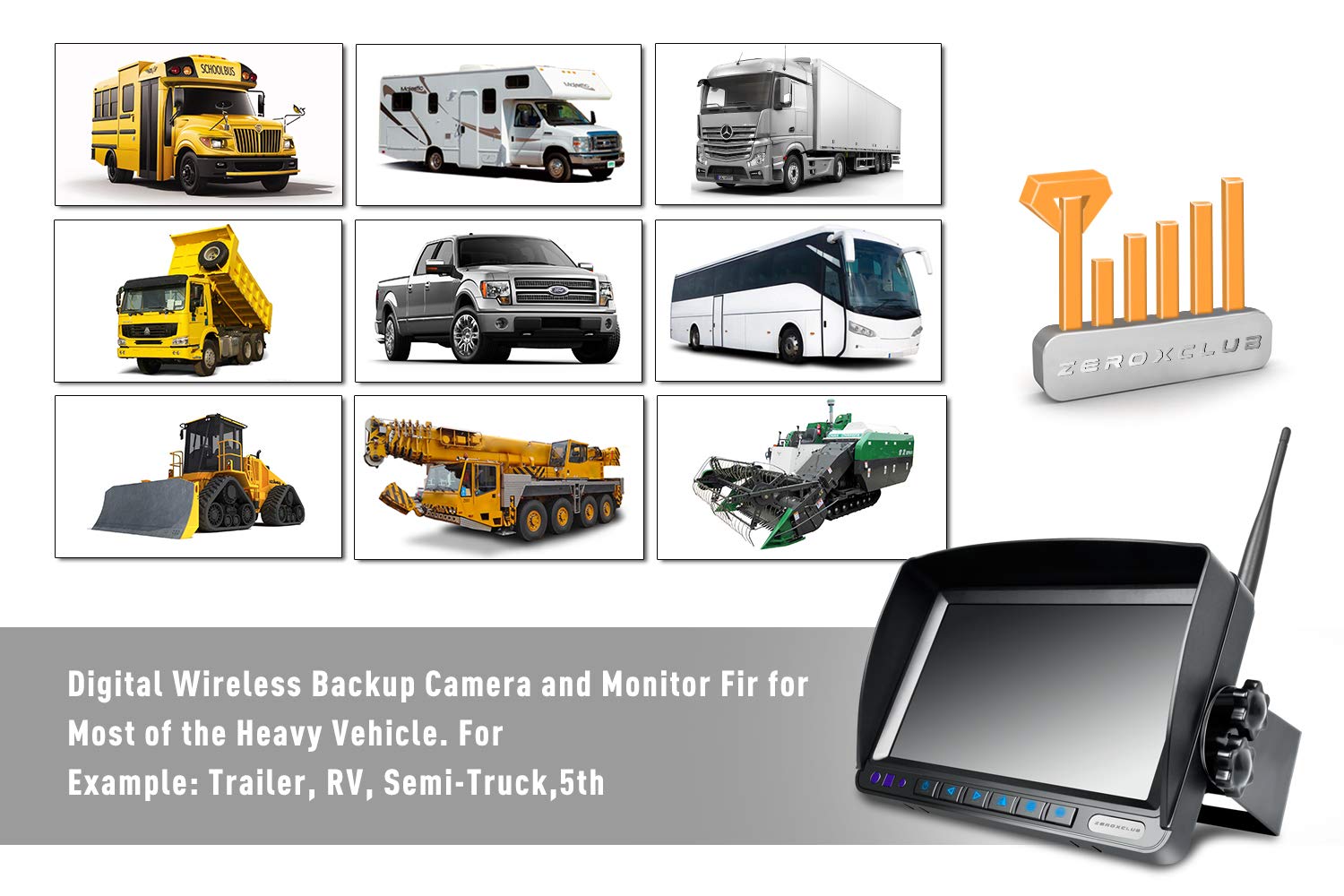 ZEROXCLUB Wireless Rear View Camera Kit