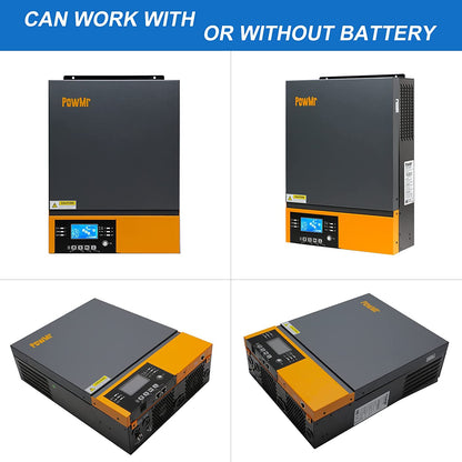 PowMr - Inversor de onda sinusoidal híbrida 3000W 24V CC a 230 V CA con driver de carga MPPT, servicio de soporte de utilidad/generador/carga solar