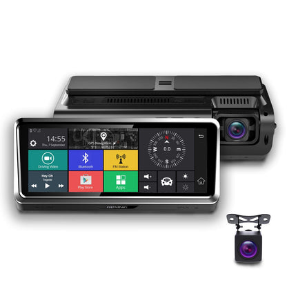 Rexing 4G Satellite Dash Cam S800, Full HD Dual Channel, Android OS Car GPS, transmisión en vivo, Dashboard Multimedia Player