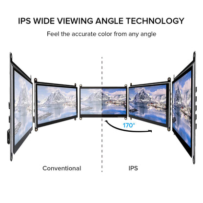 Raspberry Pi Touchscreen Monitor, 7'' HDMI Touch Screen Display IPS 1024x600 with Prop Stand Built-in Dual Speakers HDMI 2.0 Plug and Play FPC for Raspberry Pi 4 3 2 Zero B+ Model B Xbox PS4 iOS Win