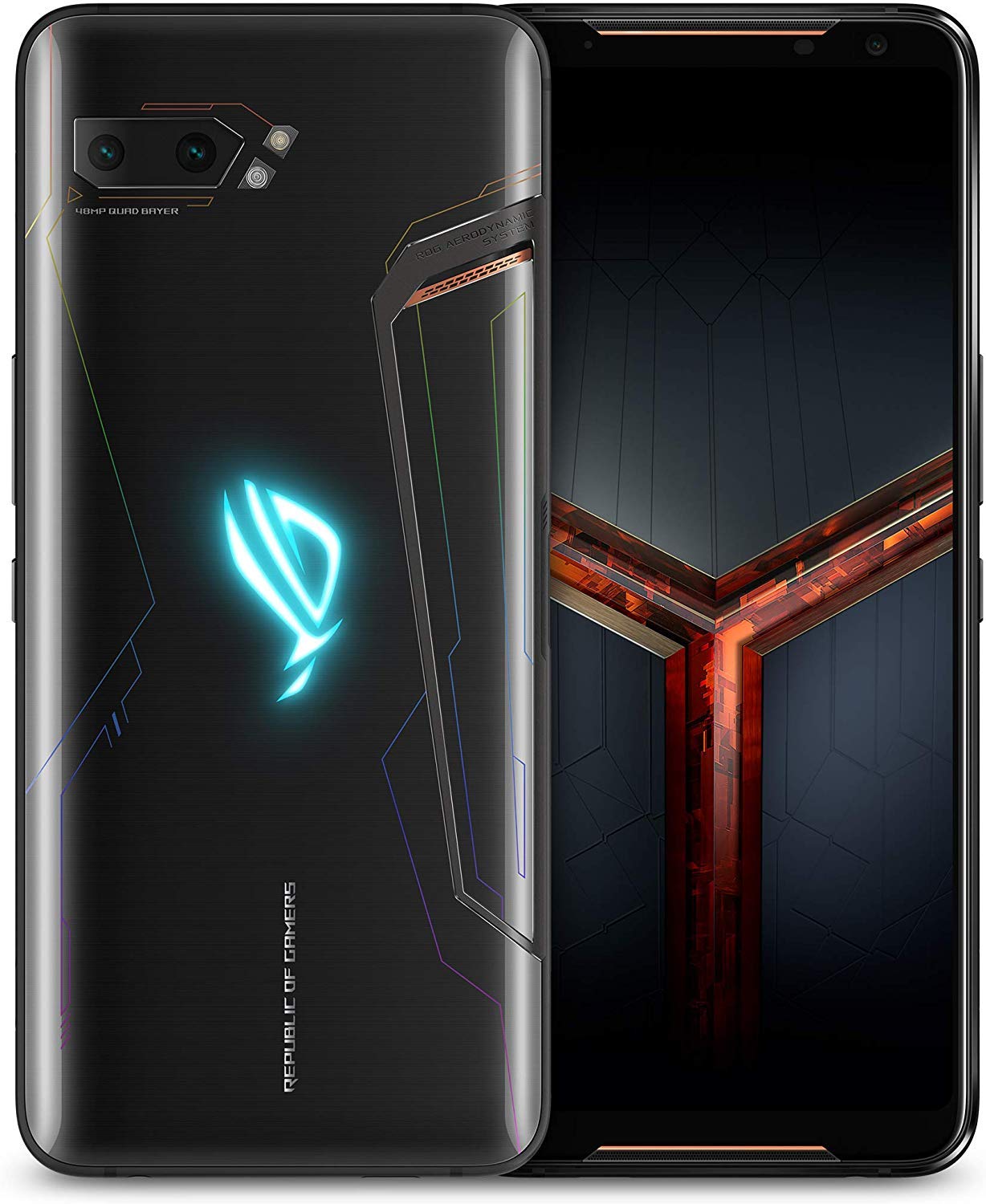 ASUS ROG Phone 2 (ZS660KL) Smartphone 128GB ROM 8GB RAM Snapdragon 855 Plus 6000 mAh NFC Android 9.0 - GSM Only International Version, No Warranty (Black)