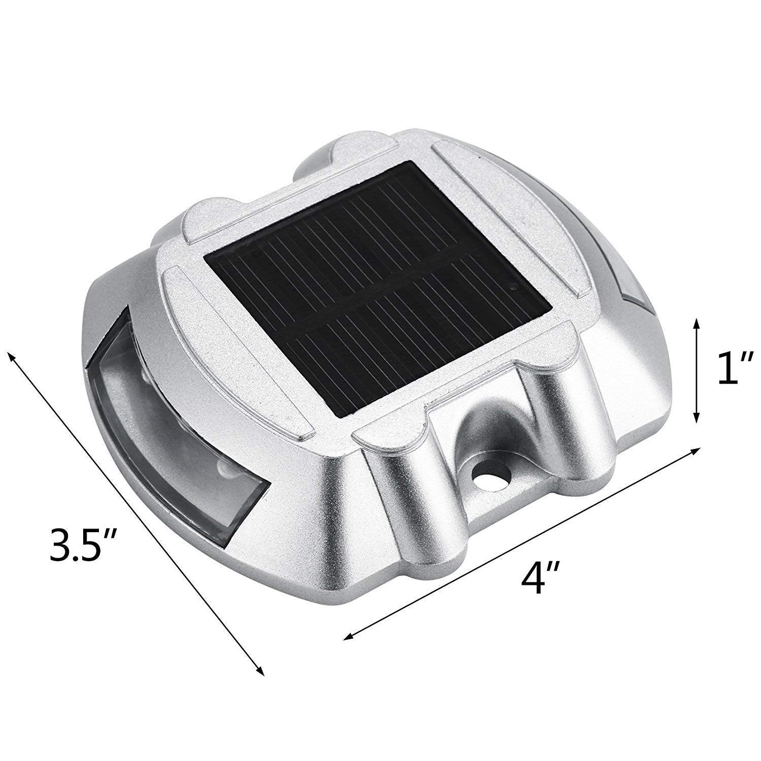 Happybuy Driveway Lights 12-Pack Solar Driveway Lights Bright White Solar Deck Lights Outdoor Waterproof Wireless Dock Lights 6 LEDs for Deck Dock Driveway Path Warning Garden Walkway Sidewalk Steps