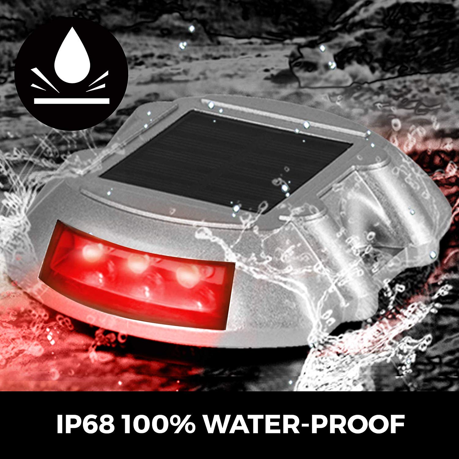 Happybuy Driveway Lights 12-Pack Solar Driveway Lights Bright White Solar Deck Lights Outdoor Waterproof Wireless Dock Lights 6 LEDs for Deck Dock Driveway Path Warning Garden Walkway Sidewalk Steps