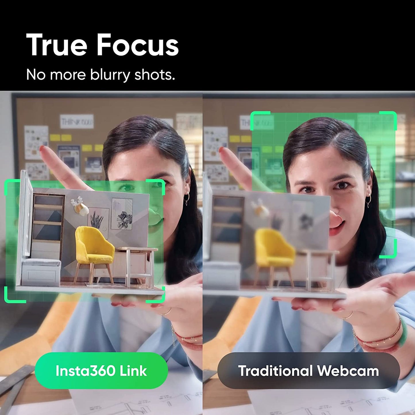 insta360 Link - Cámara web PTZ 4K con sensor de 1/2", seguimiento de IA, control de gestos, HDR, micrófonos con cancelación de ruido, modos especializados, cámara web para laptop, cámara de video para videollamadas, transmisión en vivo