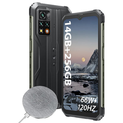 Blackview - Teléfonos resistentes desbloqueados, BV9200 Android (2023), 14 GB+256 GB/1 TB de teléfono celular desbloqueado, 66 W Fast+ 30 W de carga inalámbrica, Octa-core Helio G96, visualización de 2.4 K 120Hz, cámara de 50 MP, Android 12, NFC