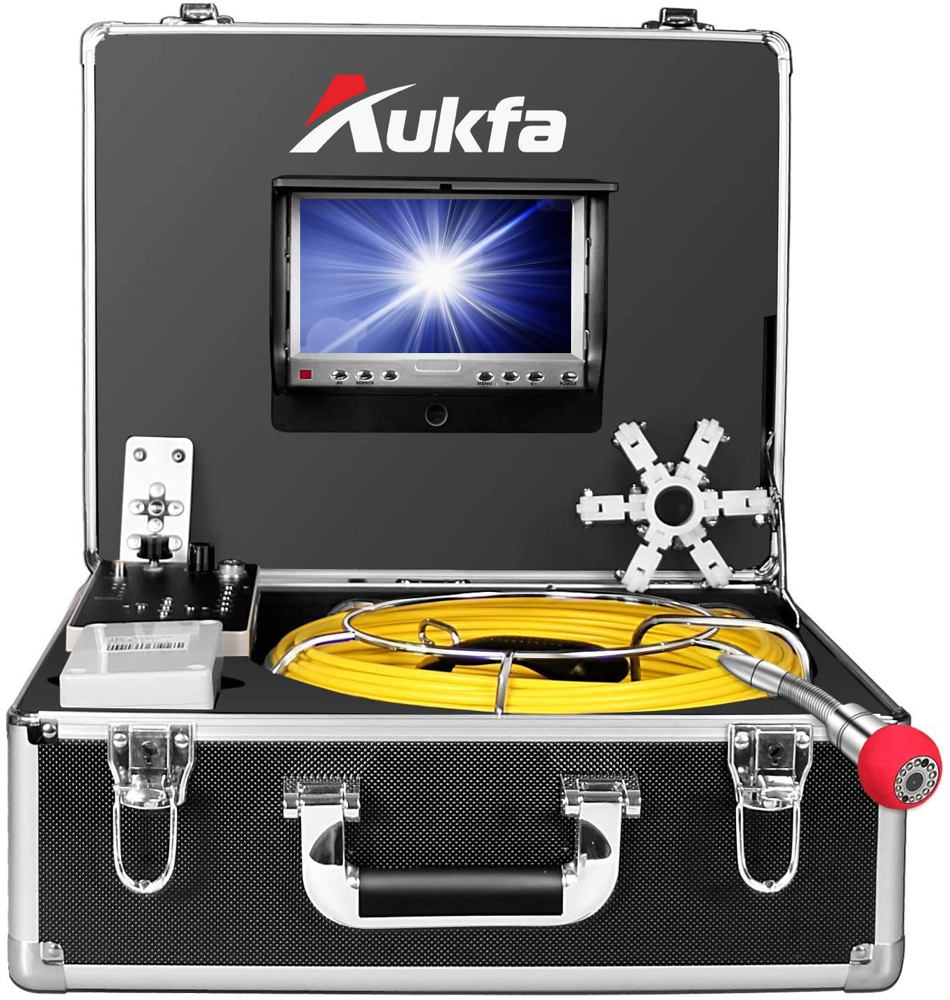 Cámara de alcantarillado endoscopio industrial cable de 164.0 ft, IP68 cable de serpiente sistema de vídeo monitor LCD de 7" (50M-DVR) 1000TVL Sony