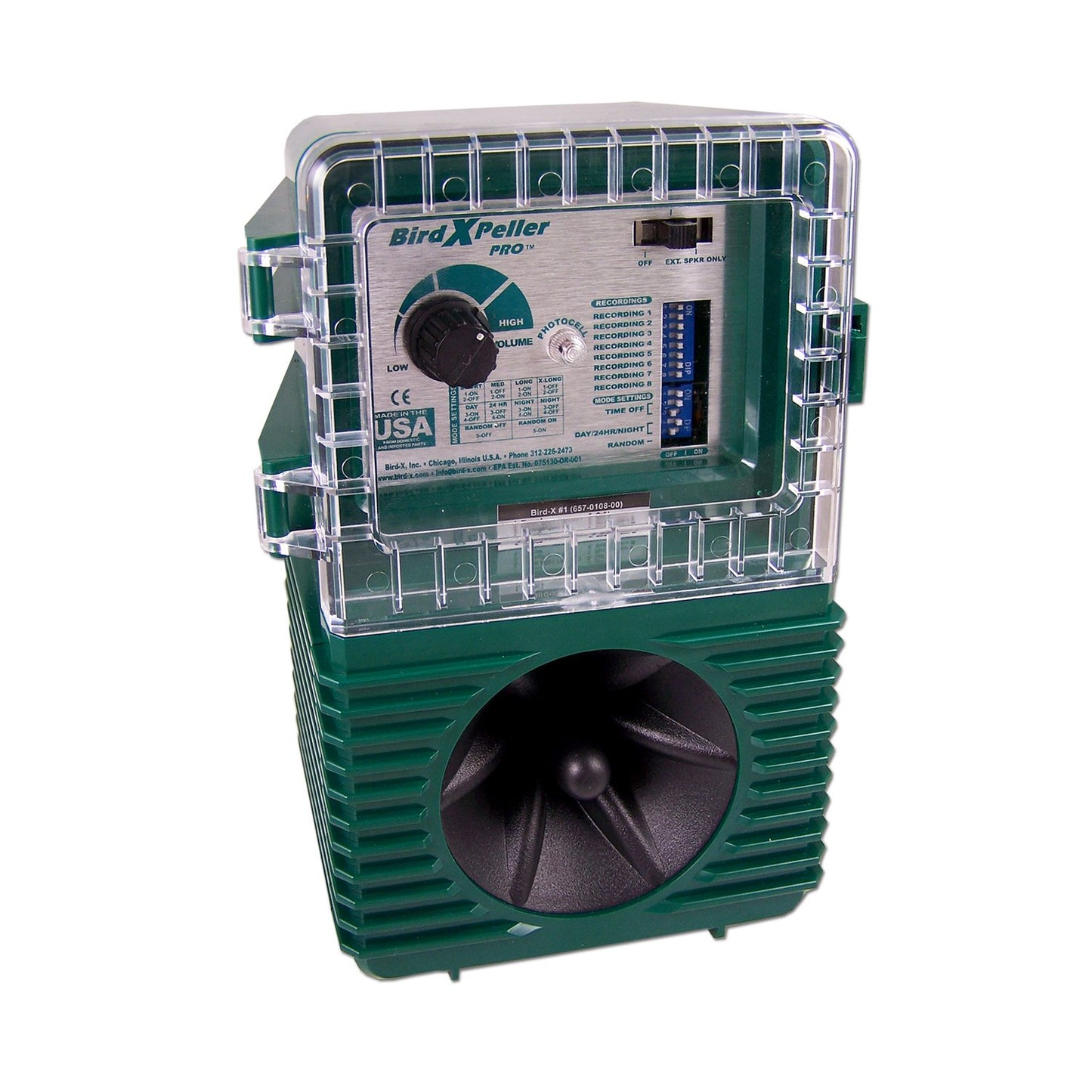 Bird-X BirdXPeller Pro - Repelente electrónico de pájaros para Palomas, Estrellas, chispas, anteojos, Versión 2 BXP-PRO 2