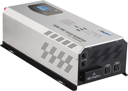 AMPINVT Cargador inversor de corriente de onda sinusoidal pura de 6000W pico de 18000 W CC de 24 V a 120 V/240 V fuera de la red, inversor solar de baja frecuencia para gel sellado AGM batería de litio inundada