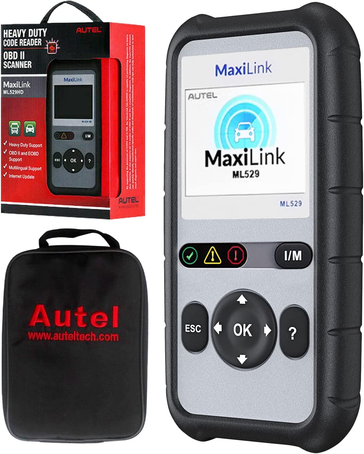 Autel MaxiLink ML529 (versión actualizada 2022 de AL519) Lector con actualización de software de por vida, AutoVIN para DTC rápido escáner OBDII