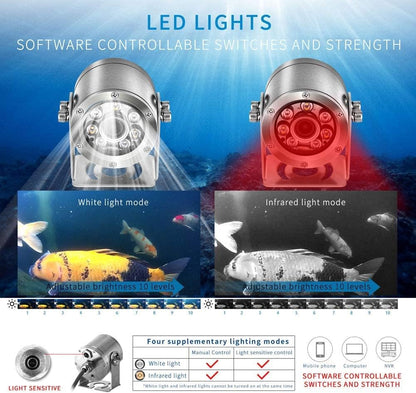 Barlus Cámara subacuática mejorada Lente de enfoque ajustable 5MP Full HD Video POE Cámara para Koi Pond