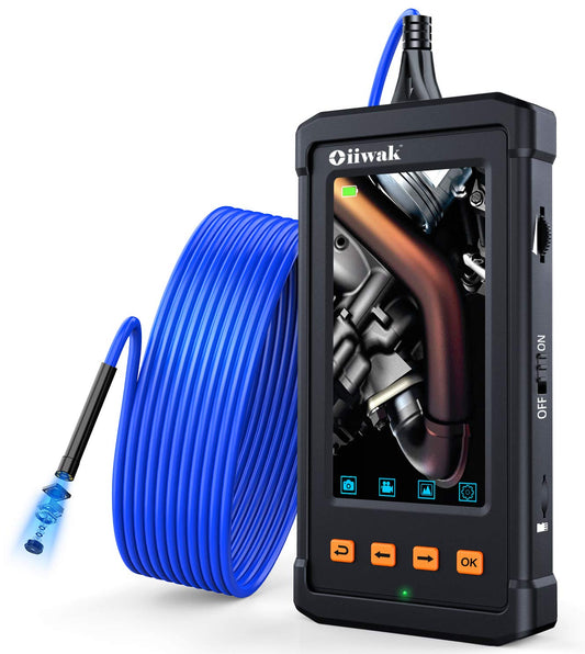 Oiiwak - Endoscopio industrial (4,3 pulgadas), color negro y azul, Negro