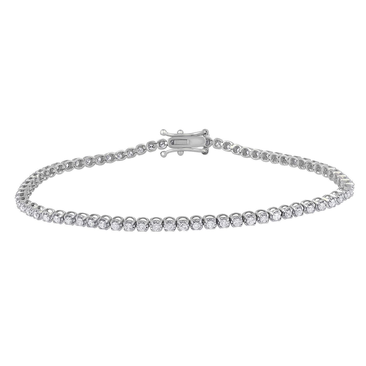 Mothers Day Gifts 1.00 Carat Natural Diamond Bracelet 10K White Gold (G-H Color