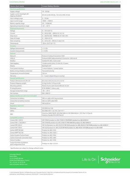 Schneider Electric 865-1080-01 RNW865108001 - Monitor de batería