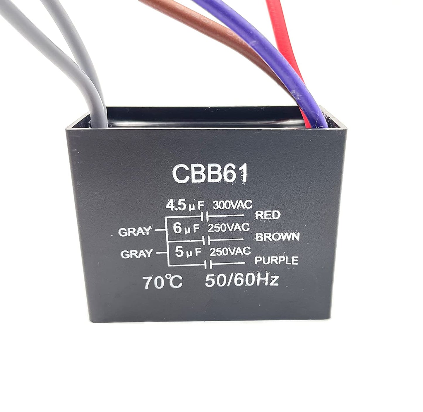 Condensador de ventilador de techo CBB61 4.5uf + 6uf + 5uf 5 alambres 250V
