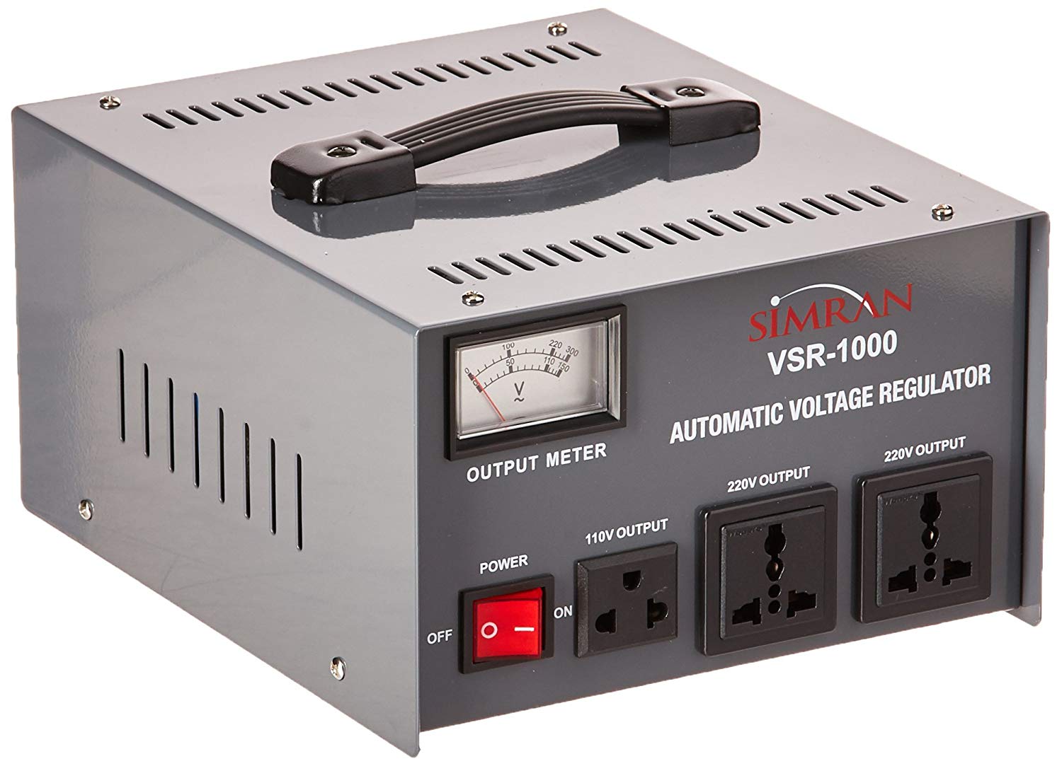 Simran 2000 Watt Step Up/Down Voltage Transformer Converter Box with Built-in Voltage Regulator for 110V-240V