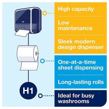 Tork Matic - Dispensador de toallas de mano con sensor de intuición 5511282, diseño de elevación – Dispensador de toallas de mano de papel H1, dispensador sin contacto de una a una, color negro