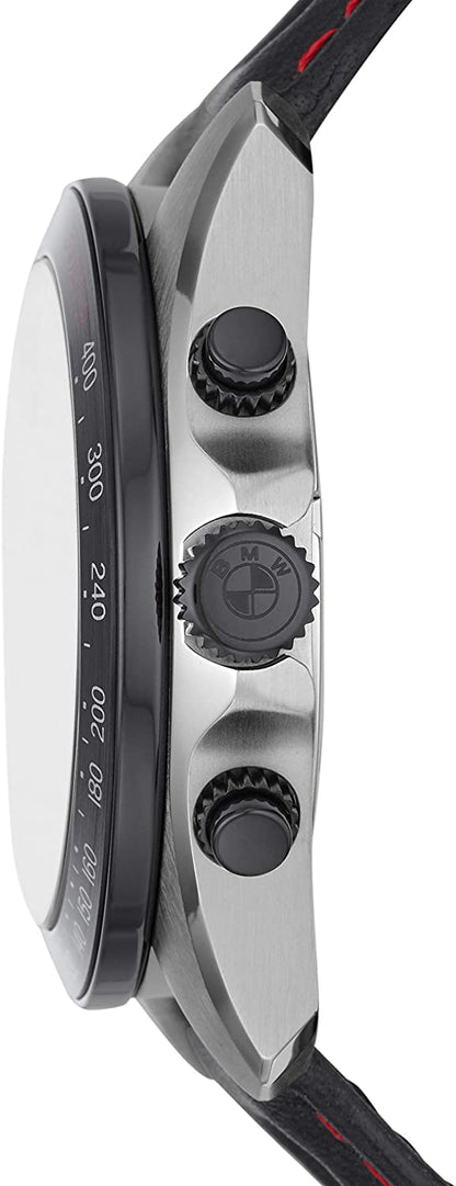 BMW - Reloj de cuero para hombre, color negro (modelo: BMW7006)