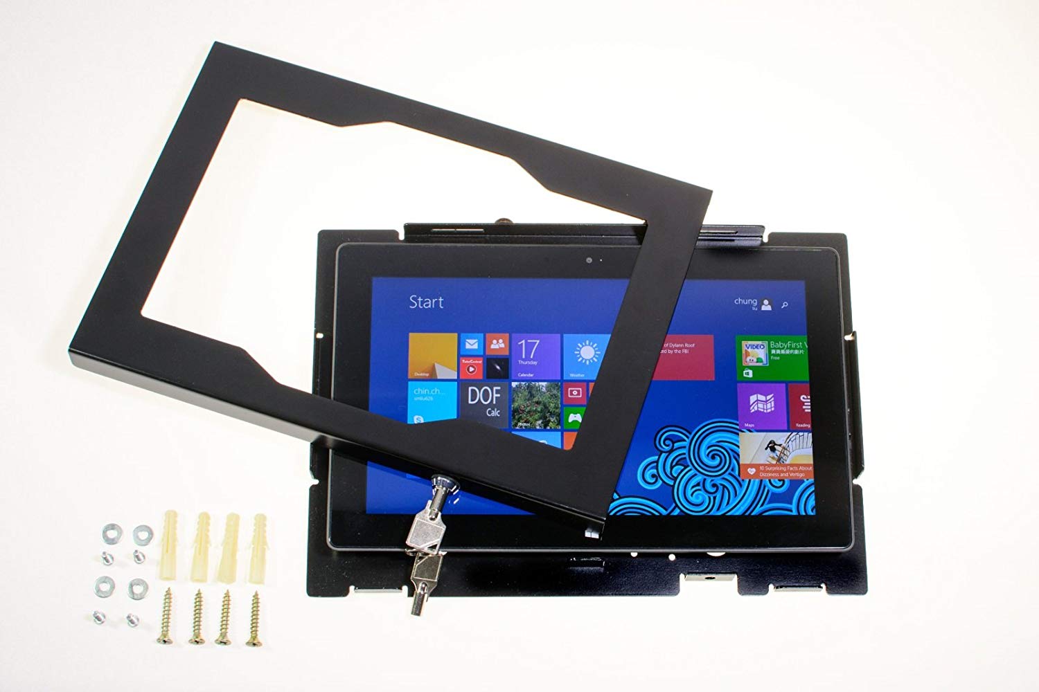 TABcare Locking Security Metal Case for Lenovo Miix 10" Tablet Supports Wall Mount 75/100 mm VESA (Black