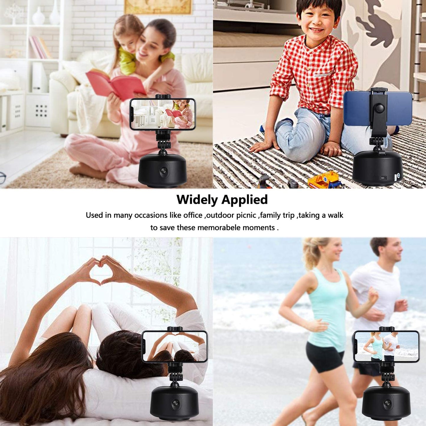 Beyonday Smart Tracking Selfie Stick, 360 ° Rotación Auto Face Object Tracking Camera Trípode Holder