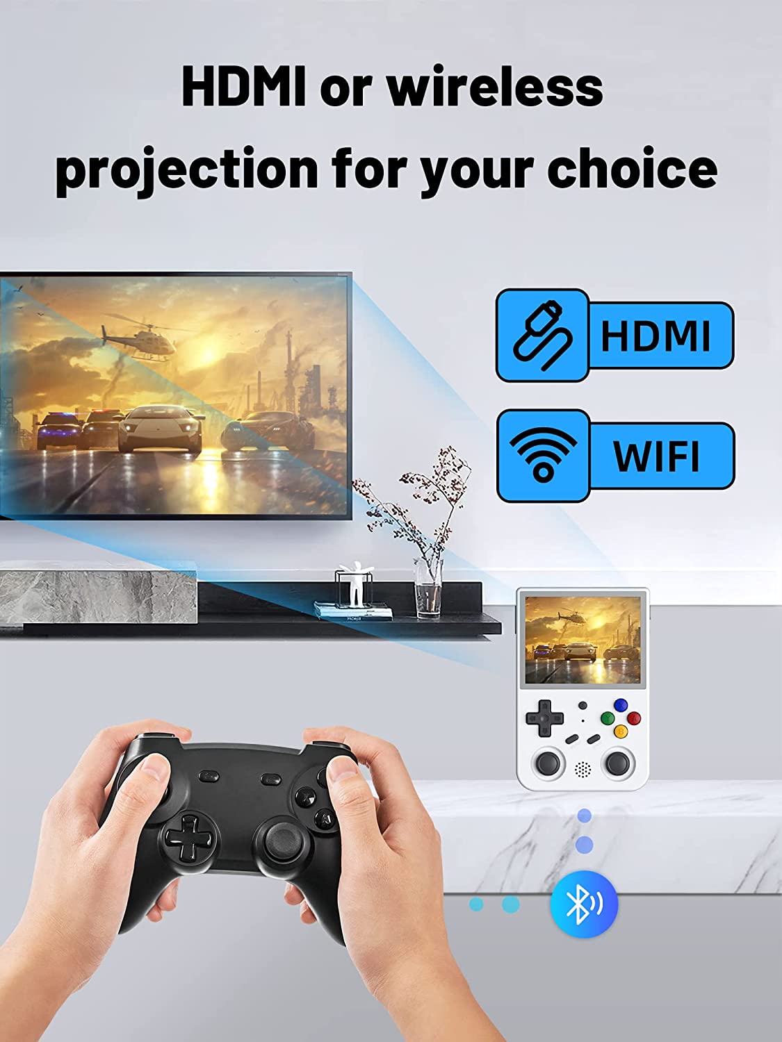 RG353V - Consola de juegos portátil de 3.5" visualización IPS de 640x480 CPU de alta resolución RK3566 Quad-Core OS Android 11 Linux 2G/64G+16G