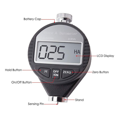 Durómetro digital portátil 0-100HD Shore A/C/D dureza con pantalla LCD grande para goma, neumático, plástico, plástico térmico, suelo