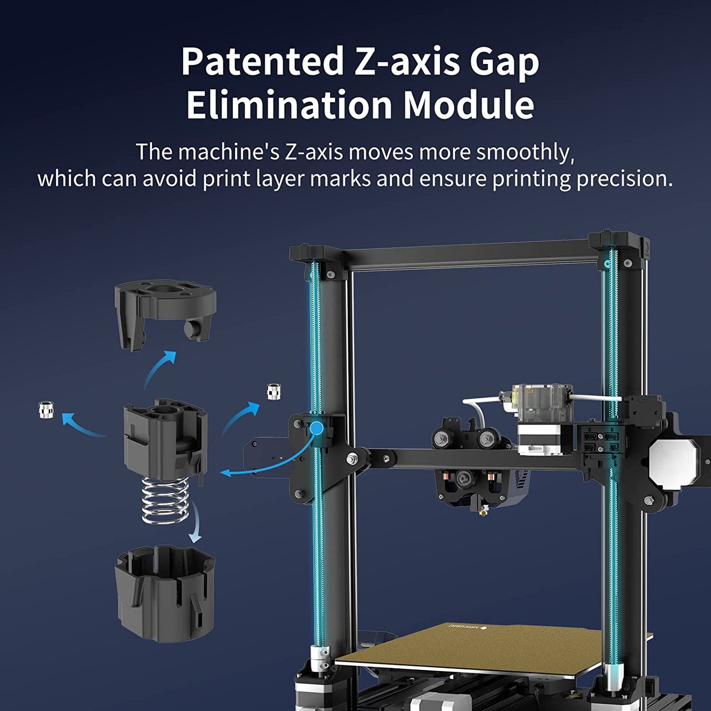 ANYCUBIC Vyper Impresora 3D, actualización de nivelación automática, impresora FDM rápida, diseño de estructura integrada con TMC2209 32 bits de placa base silenciosa, plataforma magnética extraíble, tamaño de impresión de 9.6 x 9.6 x 10.2 pulgadas