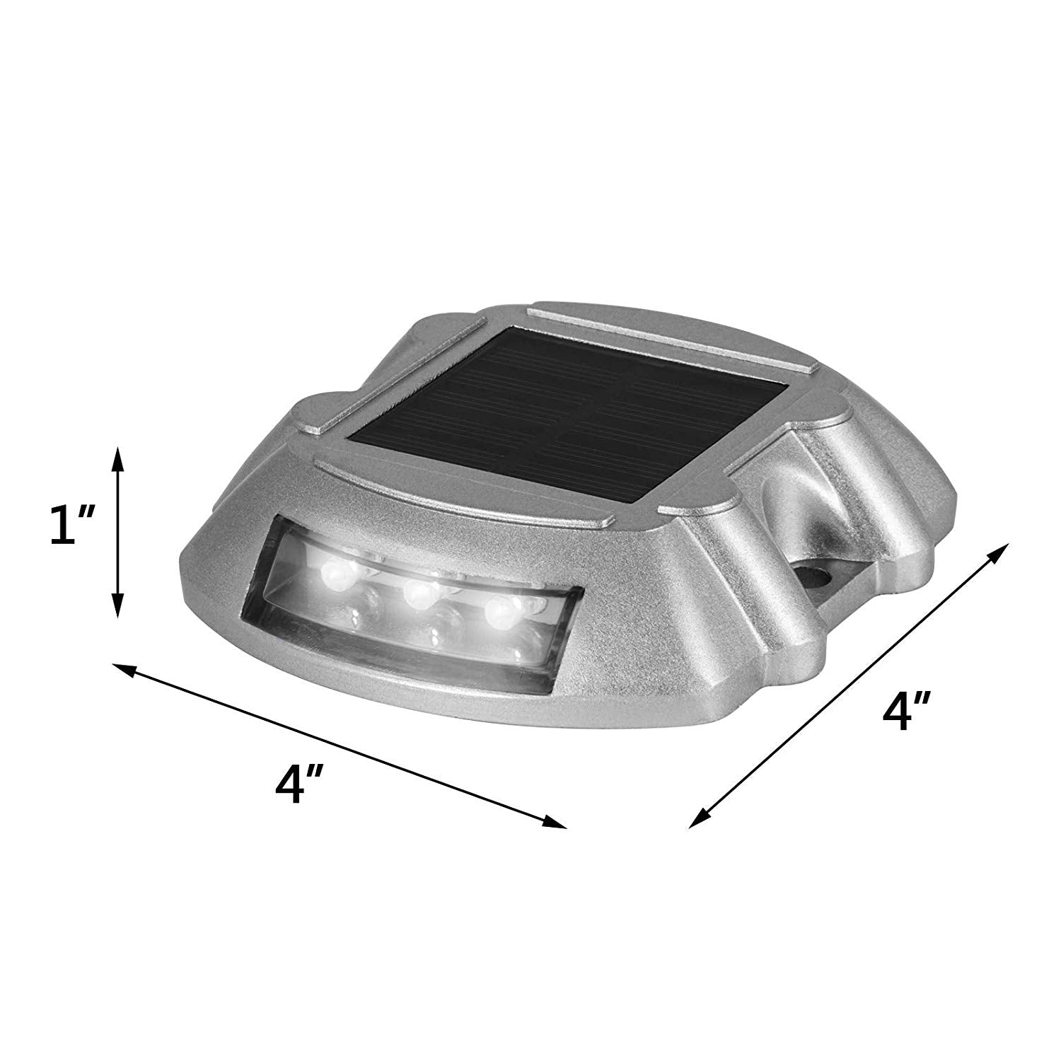 Happybuy Driveway Lights 12-Pack Solar Driveway Lights Bright White Solar Deck Lights Outdoor Waterproof Wireless Dock Lights 6 LEDs for Deck Dock Driveway Path Warning Garden Walkway Sidewalk Steps
